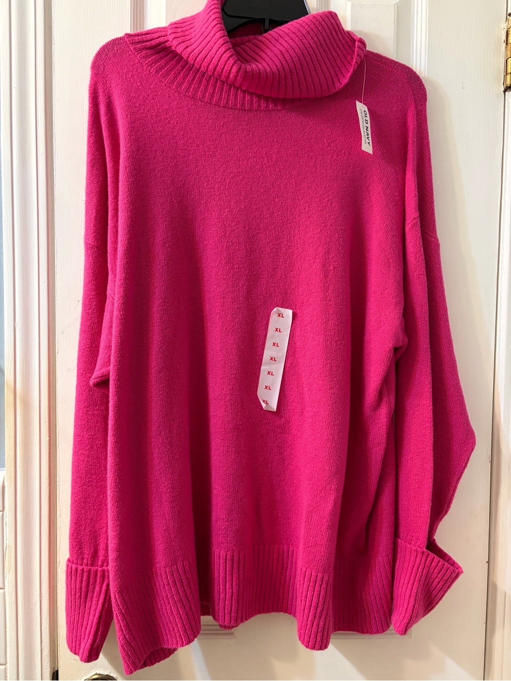 Old Navy Women's SoSoft Turtleneck Tunic Bright Pink "Flamingo" Size XL NEW!